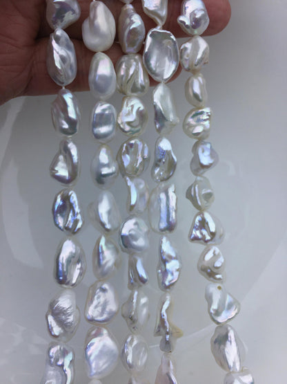 AA+ 10-14mm white thick Keshi Freshwater Pearls,keshi pearl strands,ZS-200-96