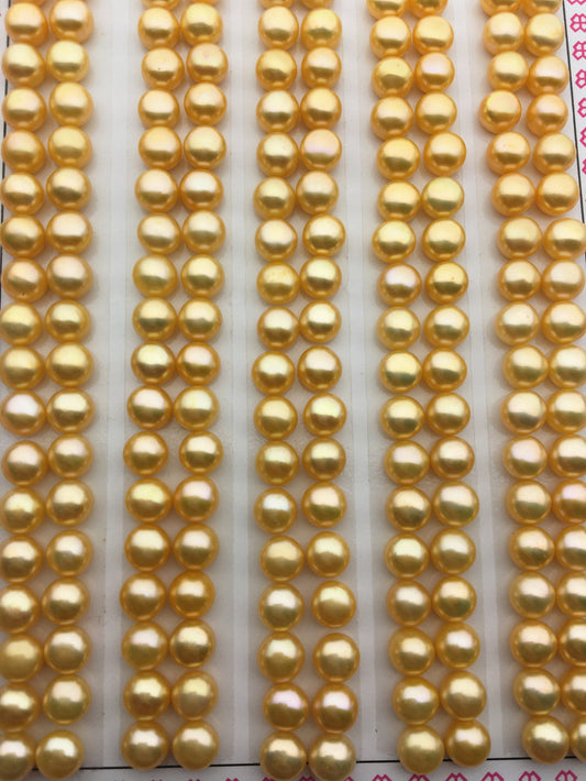 10 pairs AAA 4.5-5mm Seed Yellow Golden button round pearls pairs,loose pearls,BTN4-4A-2