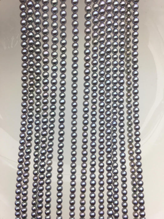 AAA 3-3.5mm Gray round freshwater pearls,RP3-T4