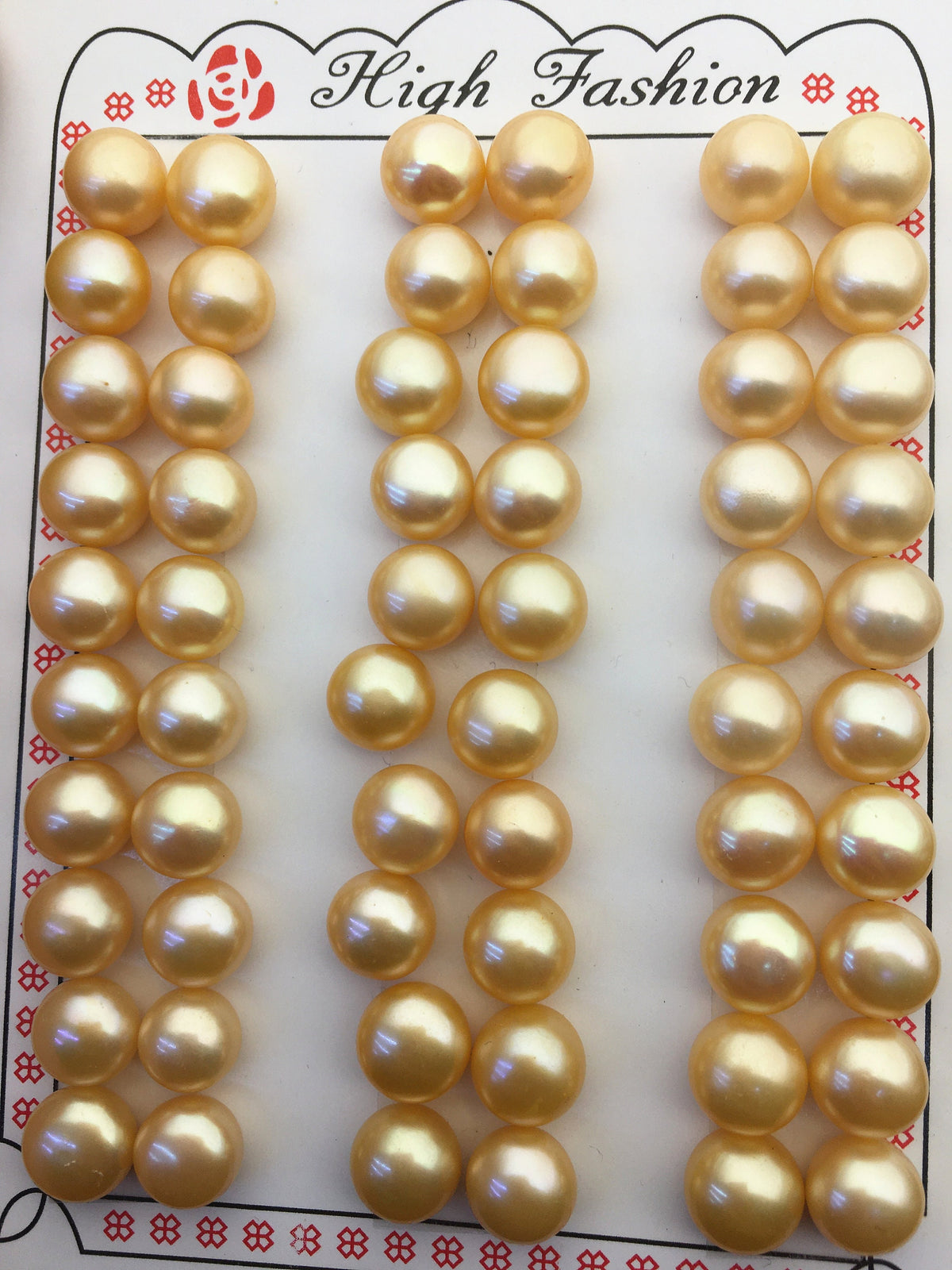 30pairs AAA 8-8.5mm yellow orange button round freshwater pearls pairs,half drill pearl,BTN8-T1