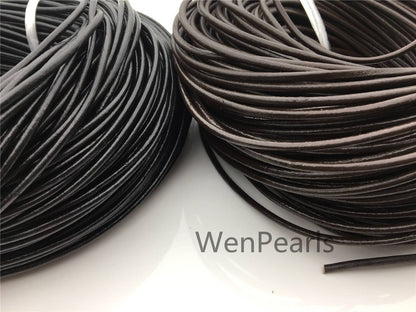 3mm Black/Coffer Round Leather Cord,Wholesale Jewelry Supplies,Distressed Matte Finish,LC3-204