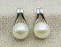 AAA+ white pearl stud earrings, genuine freshwater pearl earrings, sterling silver Earrings, bridesmaid, SE3-039