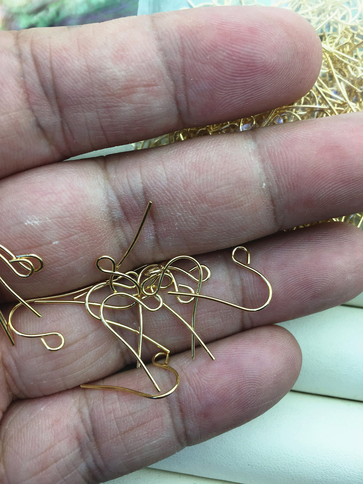 10 pairs 10x19mm Yellow Gold Plated Earrings, AAL-T4