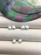 2 pairs AAA 6-7mm White keshi pearls Pair, for make stud earrings, half hole, loose pearl beads, very high luster, ZS-127-62-1