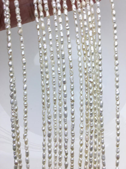 AA 2-2.2mm white tiny nugget seed pearls, irregular nugget freshwater pearl strand, cheap price, pearl factory china, LM2-2A-2