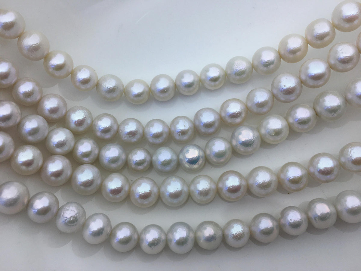 AA 10-12mm white round Edison Freshwater Pearl,ED10-2A-2-10