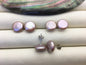 1 pair AAA 11-12.5mm Purple Coin Fresh Water pearl stud earrings,S925 Sterling Silver,dangle pearl earrings,SE3-T29