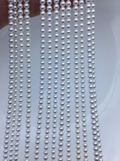 AAA 3.5-4mm white round freshwater pearls, seed pearl, white pearl, full strand, round pearl strands, pearl wholesale, RP3-3AY-GJ-6