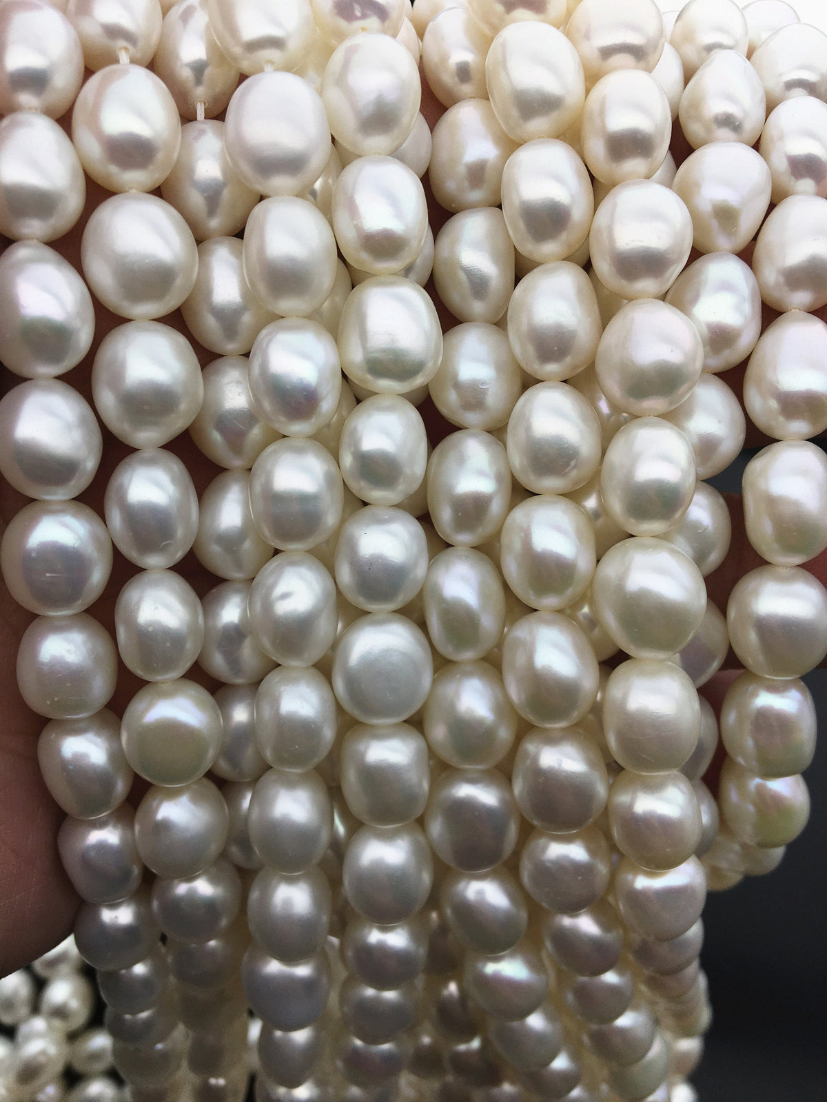 AAA+ 8.4-9.3mm white nugget freshwater pearls, high luster,baroque pearl necklace,LM9-T8