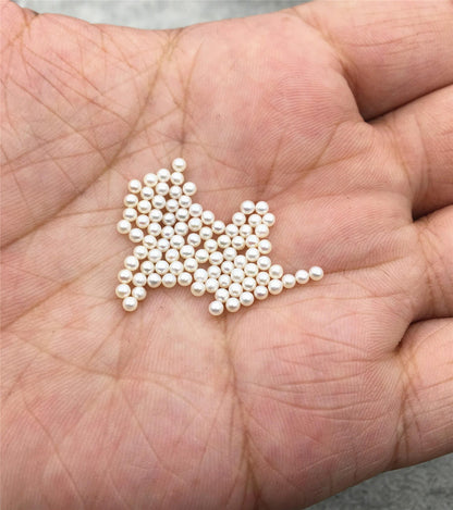 AAAA 2.3-2.4mm white round seed freshwater pearls,no hole,tiny pearl supply,good quality,through hole,RP2-4A-2