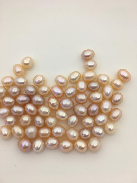 20pcs AAA 7.3-8.3mm*8.5-9.5mm Pink orange rice pearl for Oyster, for wish pearl oyster, for pearl vacuum-packed oysters, LR7-3A-2