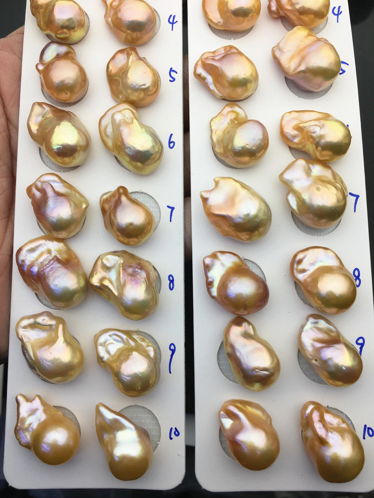 1 pair AAA 13-15mm Natural pink peach Rainbow Flame ball Pearl Pairs - large Baroque freshwater pearl pairs, Fire Ball Pearl, FL15-3A-8-28