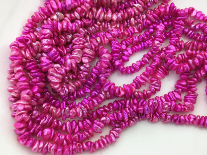 AAA 5-6mm red Keshi pearls,Center drilled,ZS-128-36