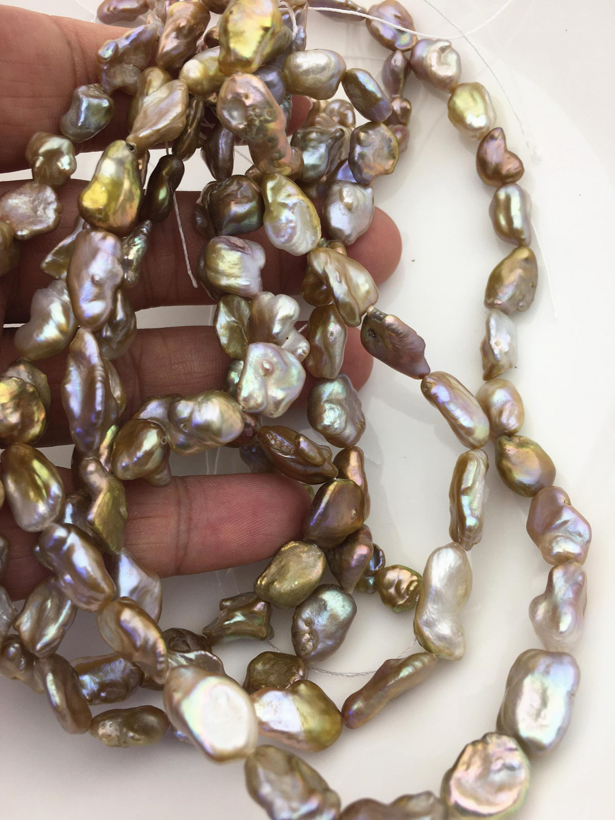 Bronze Keshi Freshwater Pearl Strand — 8–10 mm