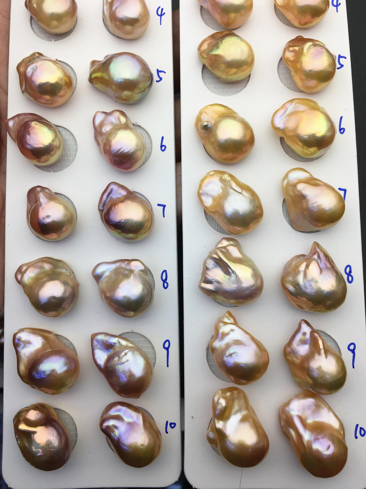 1 pair AAA 13-15mm Natural pink peach Rainbow Flame ball Pearl Pairs - large Baroque freshwater pearl pairs, Fire Ball Pearl, FL15-3A-8-23