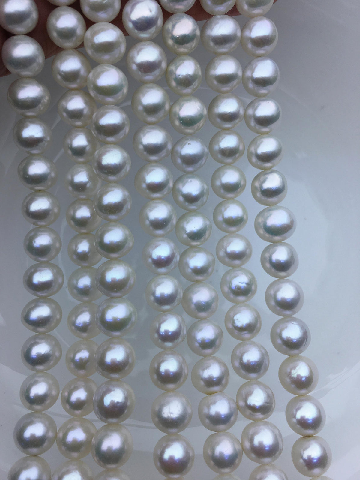 AAA 9-11mm white baroque near round Edison Freshwater Pearl,ED12-2A-5-18