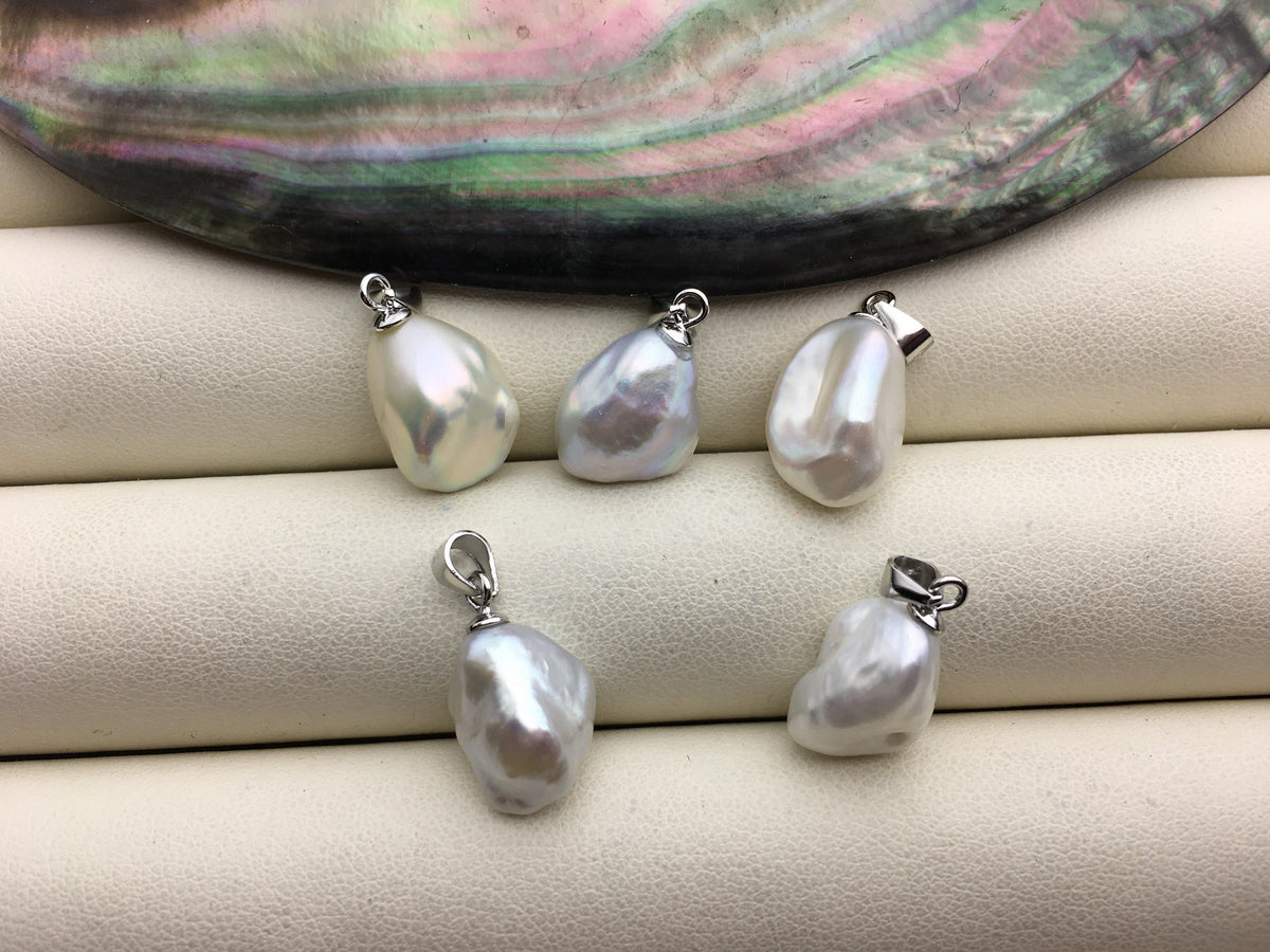 1pc AAA 10-11mm white keshi pearl pendant necklace,S925 Sterling silver pendant,NC1-040