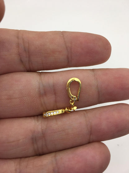 2pcs 6.5*13mm Cz zircon S925 gold sterling silver pendant hook, for pendant,ASL-P-022