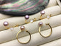6pcs Gold Open AAA purple pearl ring, inexpensive engagement rings, fashion rings, fake diamond rings real pearls, inexpensive ring, R1-088-2