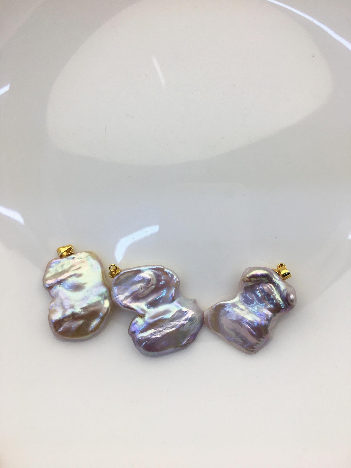 1pc AAA 18-23mm Big Purple Keshi freshwater pearl pendant,sterling silver,NC1-T19