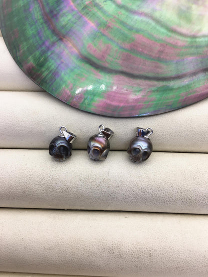 1pc AAA 7-8mm Black HandMade Carved Skull Freshwater Pearl Beads For necklace pendant earrings,DIY pearl,NC1-012-6