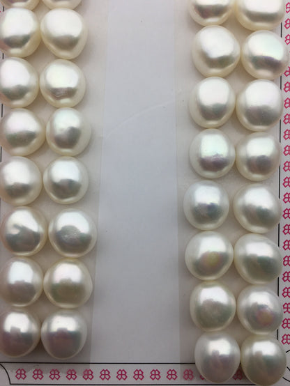Rare!AAA 10.5-11mm White baroque button freshwater pearls,white nugget pearl pairs,pearl earring,pearl stud,BTN10-3A-2