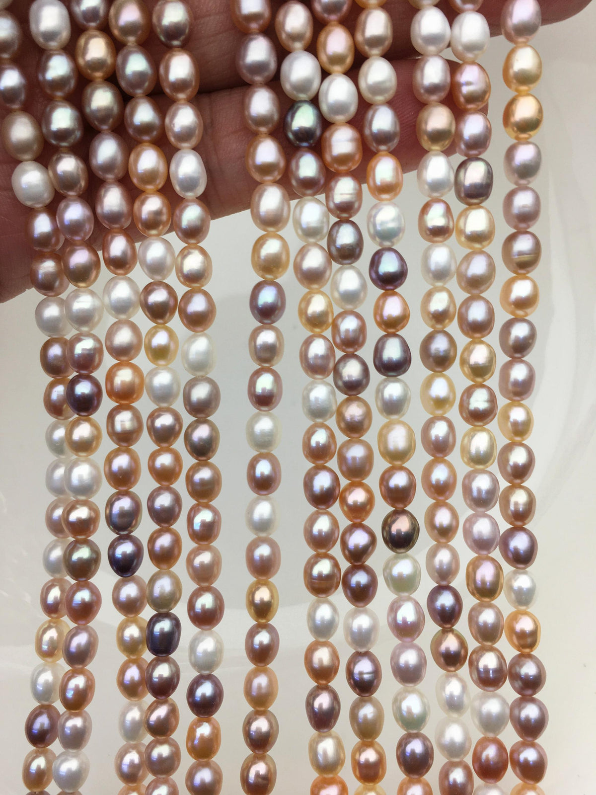 AAA 5-5.5mm misc color white pink purple oval pearl beads,high luster freshwater pearls,loose freshwater pearl,LR5-3A-56