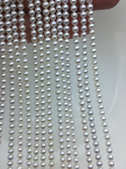 highLuster!AAA 4-4.5mm white near round freshwater pearls,4mm seed pearl,white round pearl,pearl wholesale,RP4-3AY-Gj-3
