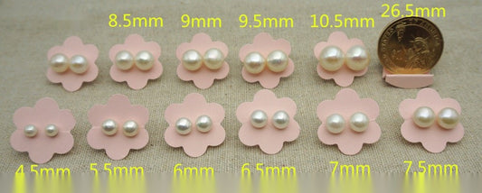 SET of 4 white pearl stud earrings, button round earrings, set of 4 pairs earrings, wedding earrings, bridesmaid gift, SE1-008