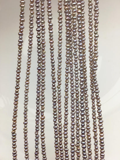 AAA 2-2.2mm gray purple seed potato freshwater pearls, seed pearl, small size pearls bead wholesale, CR2-T2
