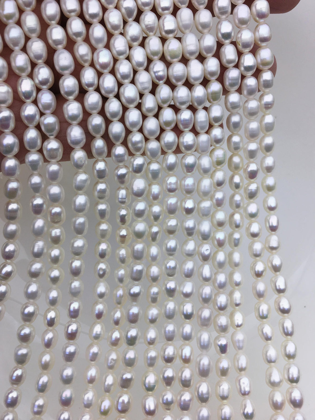 AA+ 5-6mm*6-7.5mm white rice freshwater pearls, white rice pearl,Freshwater Pearl Rice Beads,LR5-2A-2