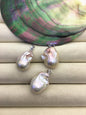 2pcs AAA 12-16mm natural color rainbow baroque pearl pendant necklace, gold plated S925 Sterling silver pendant, NC1-041-21