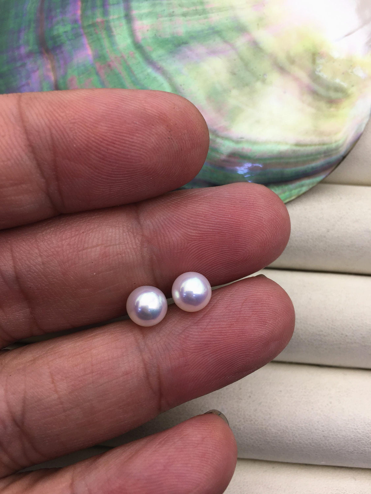 AAA+ 14k goldfilled 6.5-7mm White Round pearl stud earrings, 18k Gold-Bridal Earrings-Wedding Jewelry-Birthday gift, SE3-147