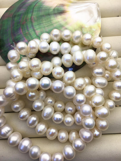 1pc AA+ 8.3-9.3mm 7'' White Freshwater Pearl Elastic string Bracelet, Big Pearl Bracelet,B8-014