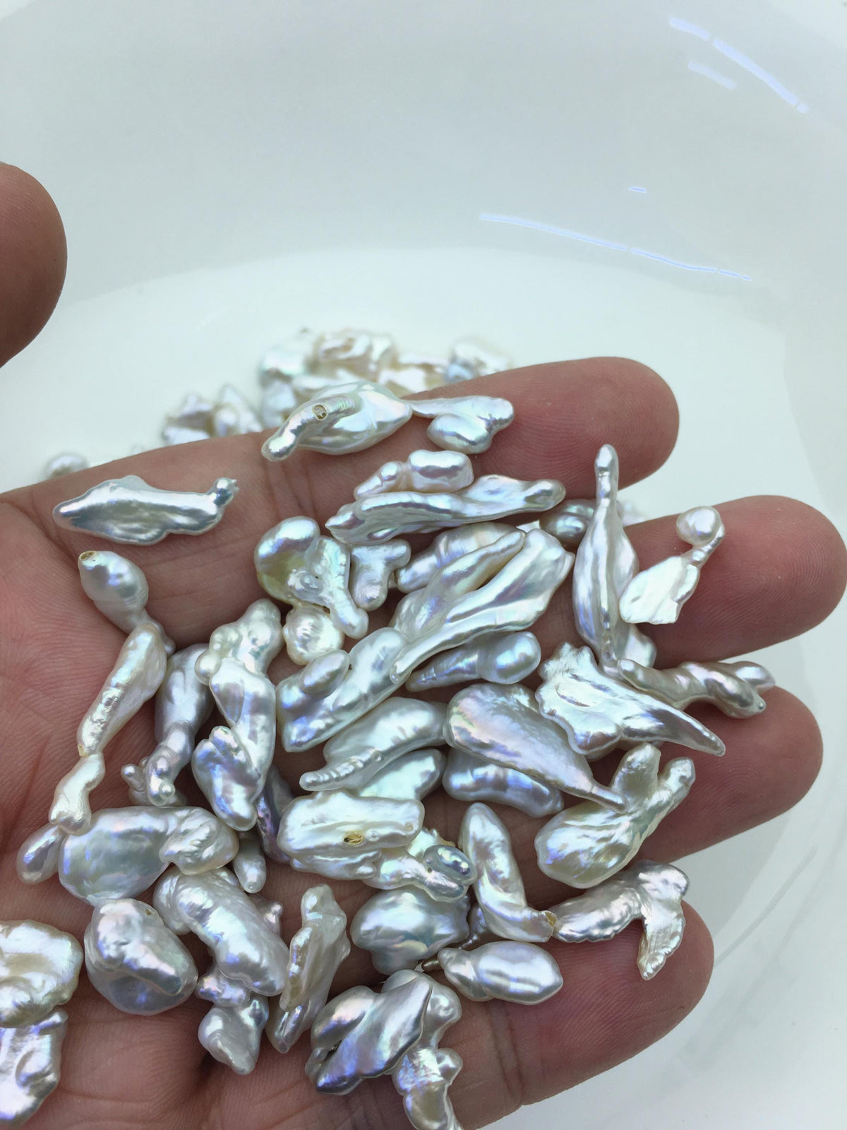 128grams AAA/AA+ 3-11mm Small white keshi pearls,loose pearl beads,no hole,ZS-127-1-3