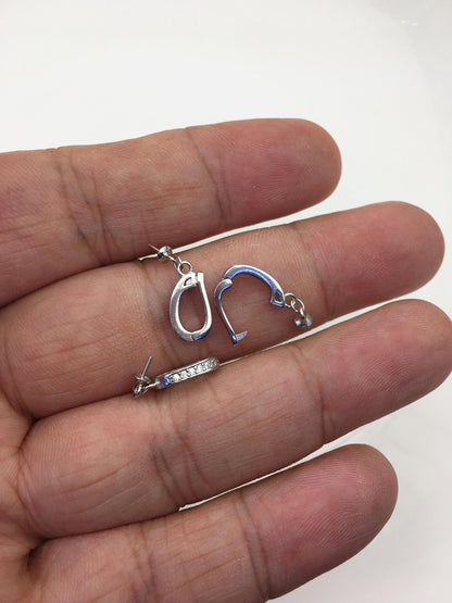 2pcs 6.5*13mm Cz zircon S925 sterling silver pendant hook, for pendant,for DIY,wholesale,ASL-P-020