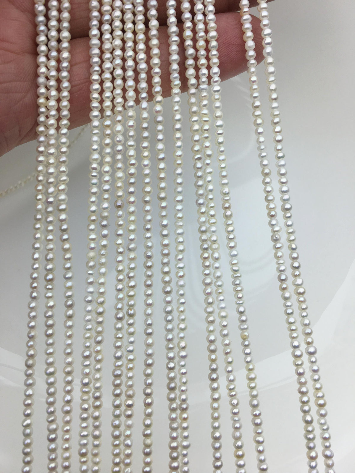 AA+ 2.3-2.5mm white tiny near round seed freshwater pearls, for pearl necklace, loose freshwater pearl, RP2-2A-1