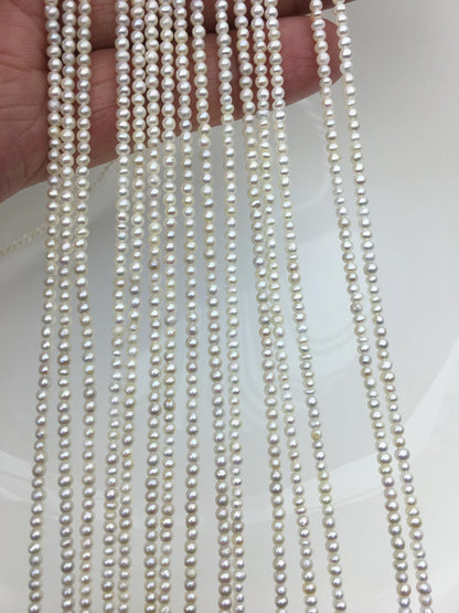 AA+ 2.3-2.5mm white tiny near round seed freshwater pearls, for pearl necklace, loose freshwater pearl, RP2-2A-1