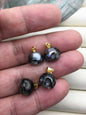 1pc 10-12mm Natural Color HandMade Carved Skull Tahitian Sea Pearl Beads For necklace pendant earrings,NC1-T2
