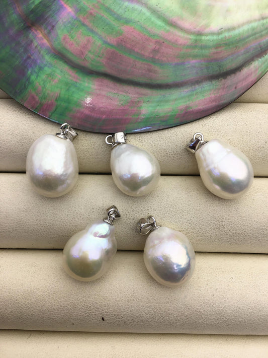 2pcs AAA 12-13mm white big drop rice edison freshwater Pearl pendant,NC1-033-4