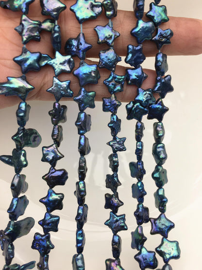 A+ 10-11mm deep blue Five-pointed star Pearl,Freshwater pearl Star, for your design,Cultured Pearls,ZS-103-40