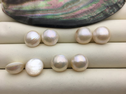 1 pair 12/13/14/15mm Mabe Pearl Pair, Half Ball Button Round Shape, salt sea pearl, made in japan, MB15-2A-1