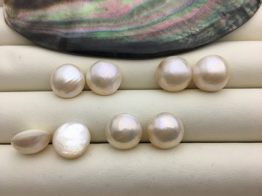 1 pair 12/13/14/15mm Mabe Pearl Pair, Half Ball Button Round Shape, salt sea pearl, made in japan, MB15-2A-1