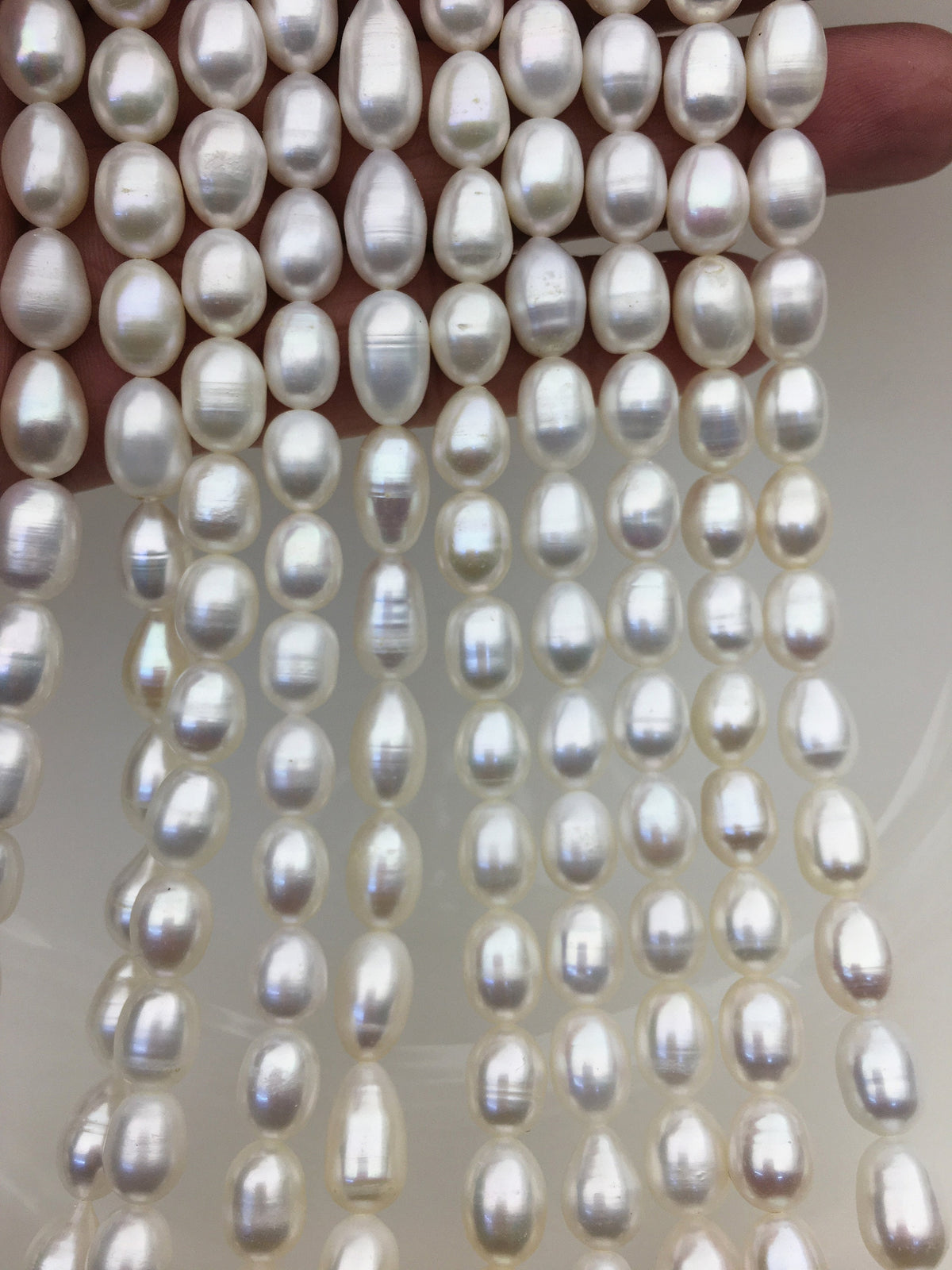 AA+ 8-8.5mm x 9-11mm Cultured White Freshwater Rice Pearls beads,drop pearl necklace,diy pearl beads,gift for her,LR8-T3