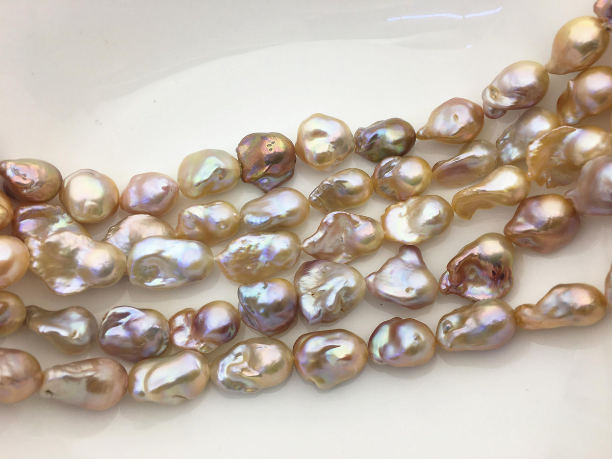 15.5'' AA+ 12-15mm natural mix color flame ball pearl,FL15-2A-5-2