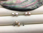 1 pair AAA 7-7.5mm Natural Golden Color Pearl earrings, stud pearl earrings, Sterling Silver, bridal, SE1-029