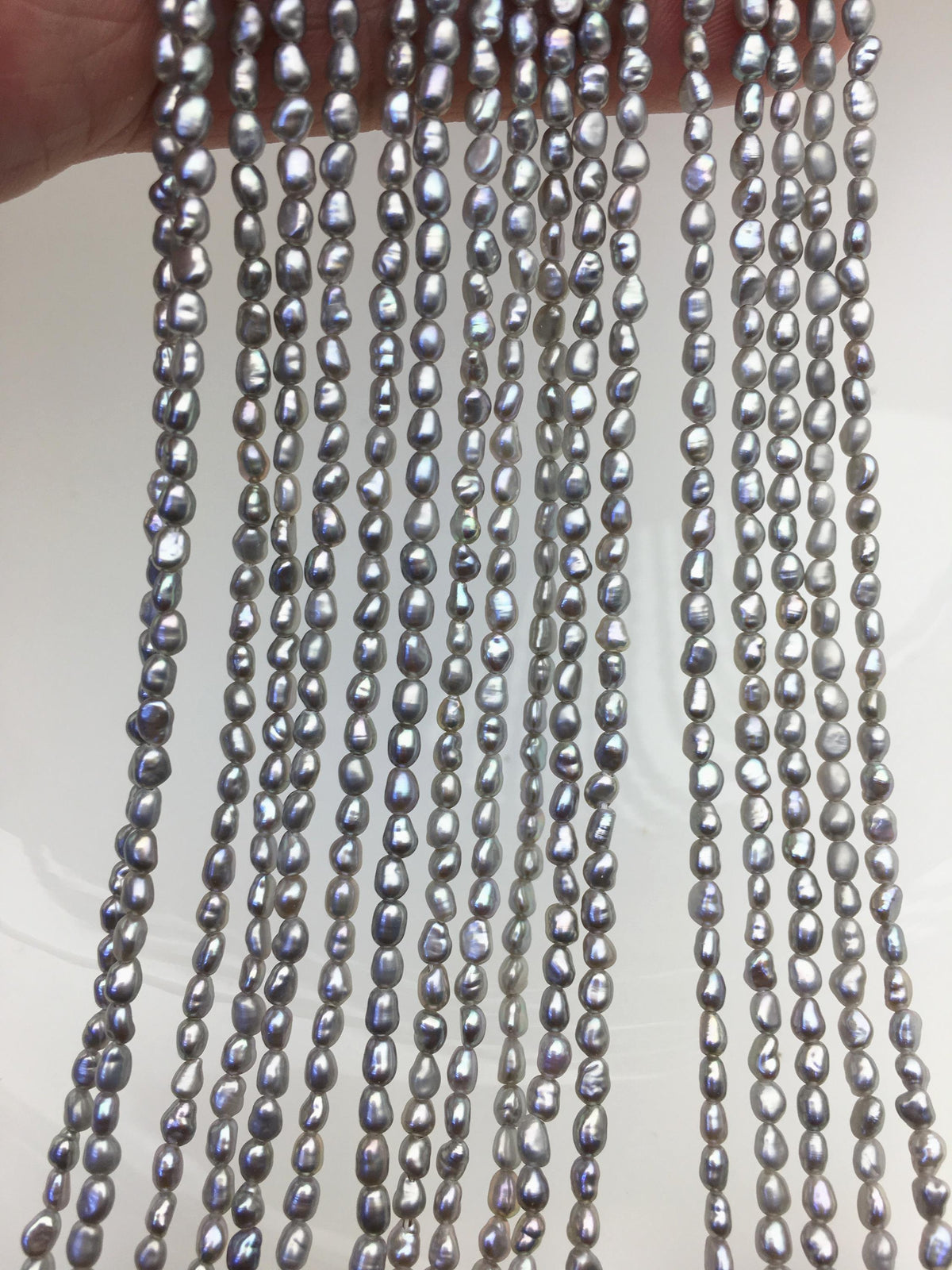AAA 2.5-3mm gray nugget seed pearls,irregular nugget freshwater pearl strand,cheap price,pearl factory china,LM2-3A-20
