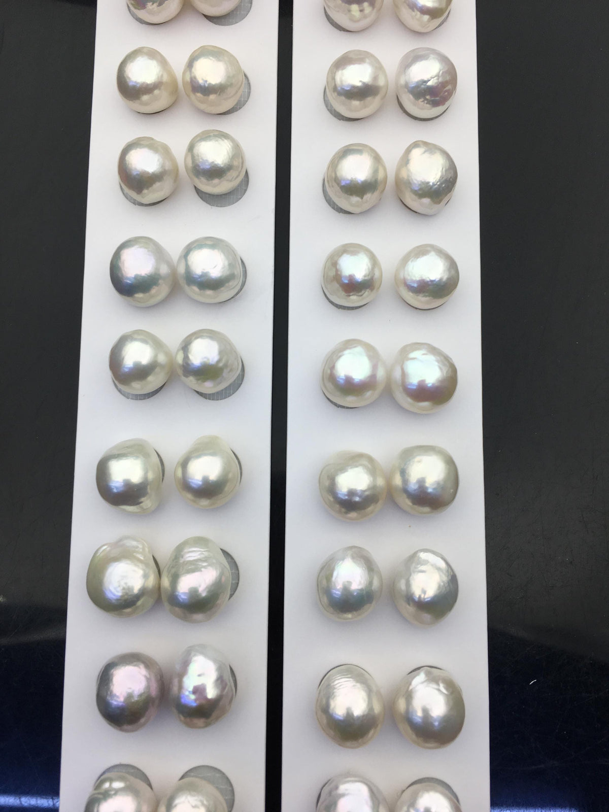 5pairs AAA 11-12mm White baroque drop edison freshwater pearl Pair,no hole,ED11-3A-2-4