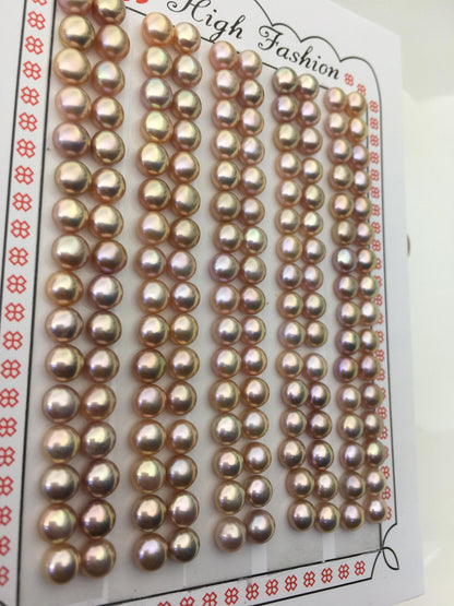 16 pairs AAA 4.5-5mm tiny purple rainbow button round freshwater pearl pairs, WHOLESALE, design for earrings, design for stud earrings, BTN4-T4