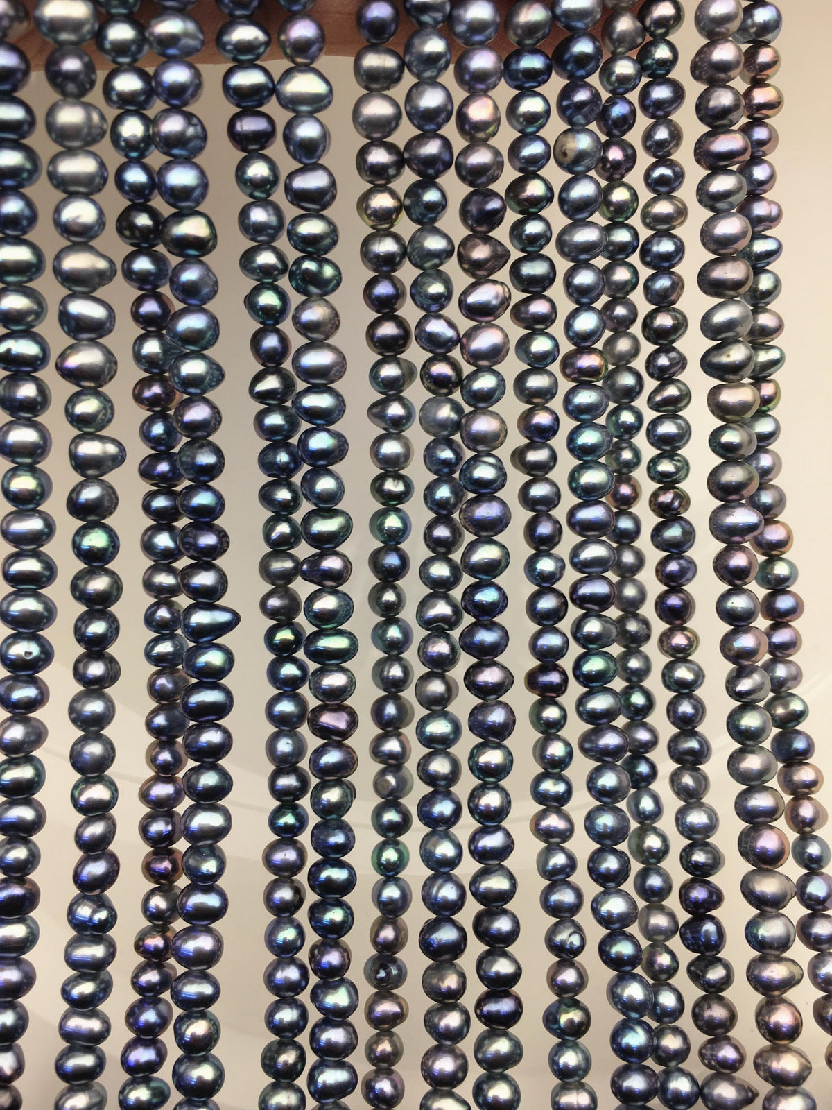 AA+ 4-4.5mm blue black potato pearls,seed freshwater pearl,CR4-2A-20